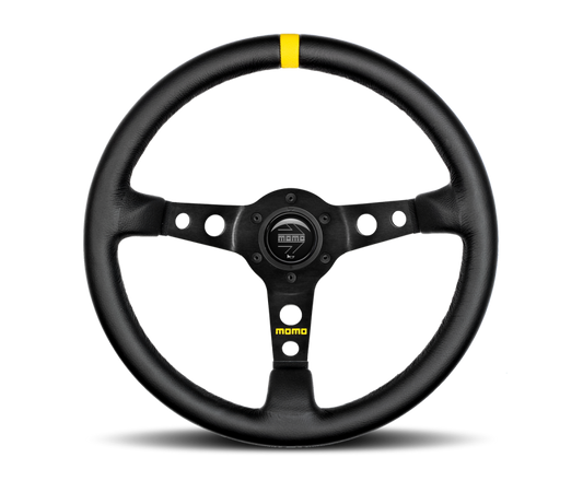Momo MOD07 Steering Wheel 350 mm - Black Leather/Black Spokes/1 Stripe - R1905/35L
