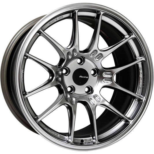 Enkei GTC02 18x9.5 5x114.3 0mm Offset 75mm Bore Hyper Silver Wheel - 534-895-6500HS534-895-6500HS