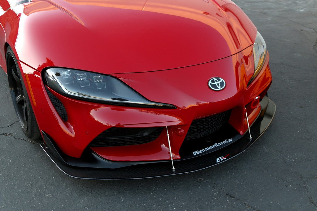 APR Performance Carbon Fiber Wind Splitter With Rods | Toyota Supra 2020-upInstall2