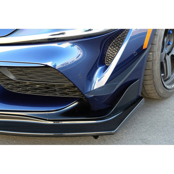 APR Performance Carbon Fiber Front Bumper Canards | Toyota Supra 2020-UPInstall2
