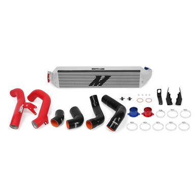 Mishimoto 2016+ Honda Civic 1.5T / 2017+ Honda Civic Si Silver Intercooler Kit w/Red Pipes - MMINT-CIV-16KSLWRD