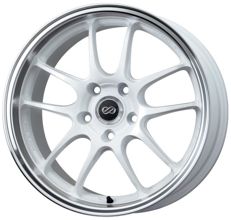 Enkei PF01SS 17x9 5x114.3 48mm Offset 75mm Bore Diameter White with Machined Lip Wheel - 460-790-6548WM460-790-6548WM