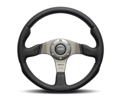 Momo Race Steering Wheel 320 mm - Black Leather/Anth Spokes