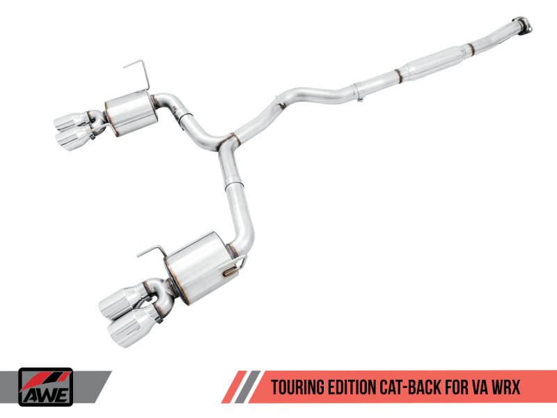 AWE Tuning 2015+ Subaru WRX VA Sedan Touring Edition Exhaust - Chrome Silver Tips (102mm) - 3015-42098Photo - out of package