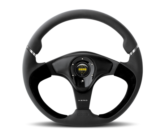 Momo Nero Steering Wheel 350 mm - Black Leather/Suede/Black Spokes - NER35BK0B