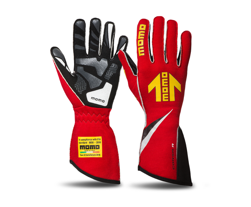Momo Corsa R Gloves Size 10 (FIA 8856-2000)-Red - GUCORSARED10