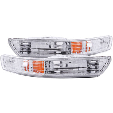 ANZO 1998-2001 Acura Integra Euro Parking Lights Chrome w/ Amber Reflector - 511021