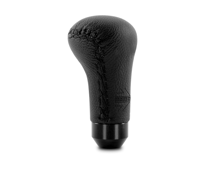 Momo Anatomico Shift Knob - Black Leather, Black Stitching - ALBK1