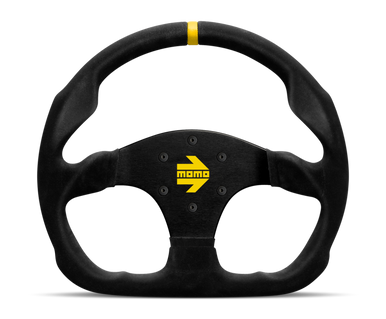 Momo MOD30 Steering Wheel 320 mm - Black Suede/Black Spokes/1 Stripe