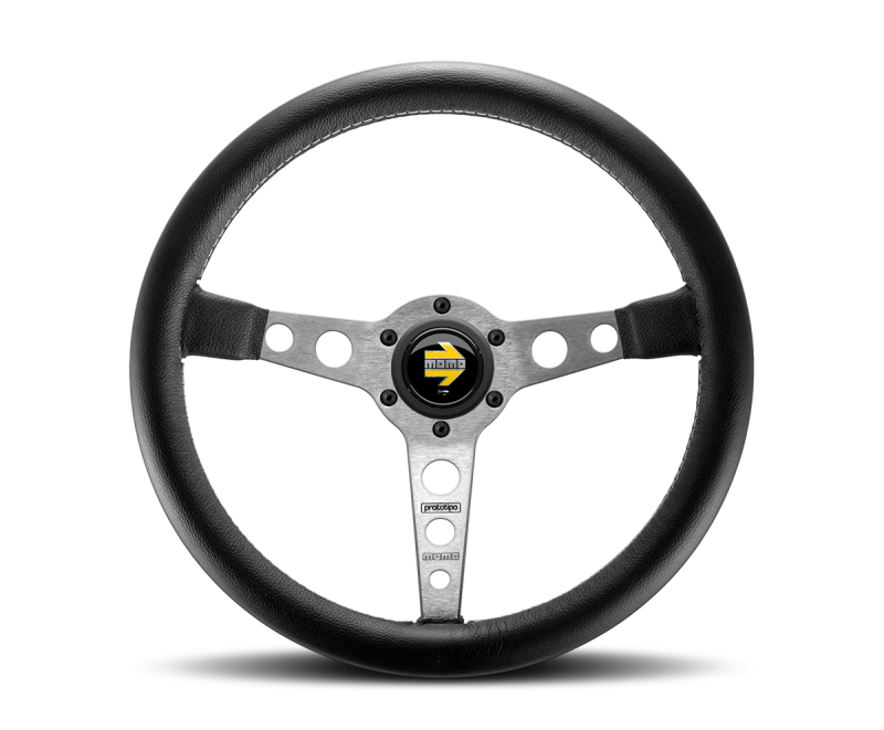 Momo Prototipo Steering Wheel Black Silver Spoke