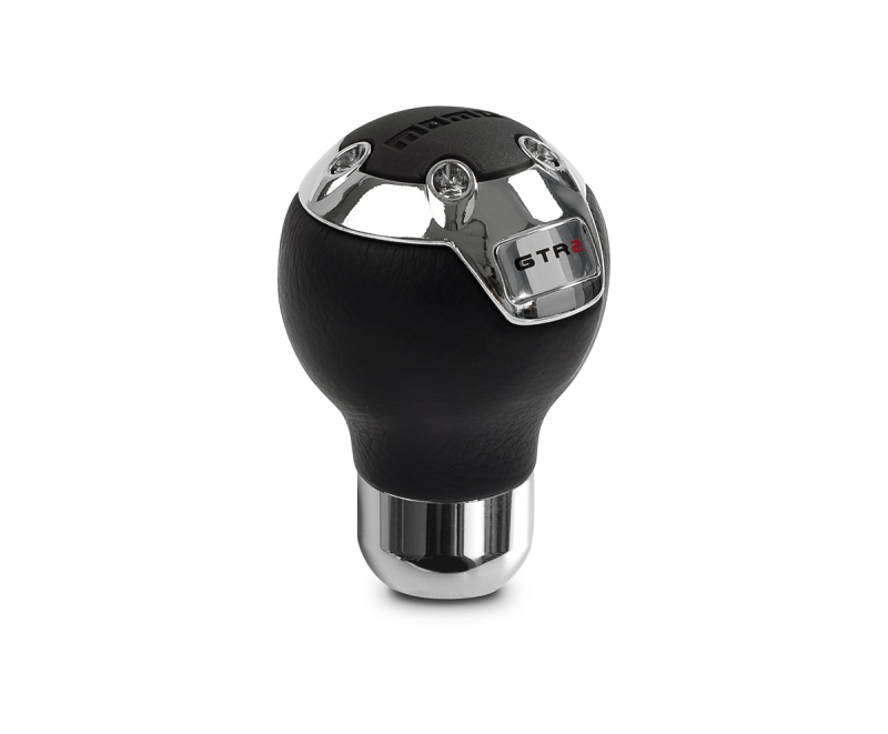 Momo GTR2 Shift Knob - Black Leather, Chrome Insert - GTRBK1