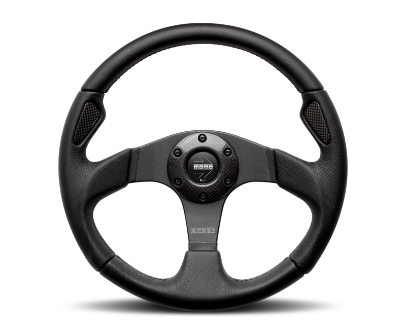Momo Jet Steering Wheel 320 mm - Black AirLeather/Black Spokes - JET32BK0B