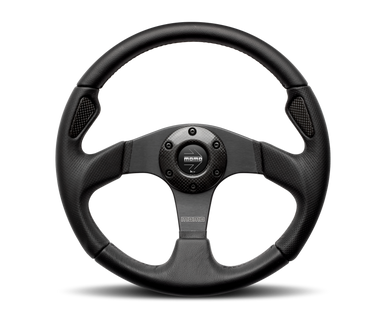 Momo Jet Steering Wheel 320 mm - Black AirLeather/Black Spokes
