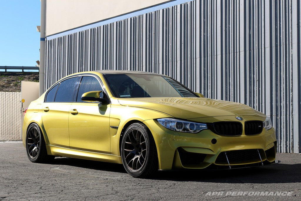 APR Performance Carbon Fiber Wind Splitter With Rods | BMW F80/82 M3/4 W/Factory Bumper 2014-2018Install2