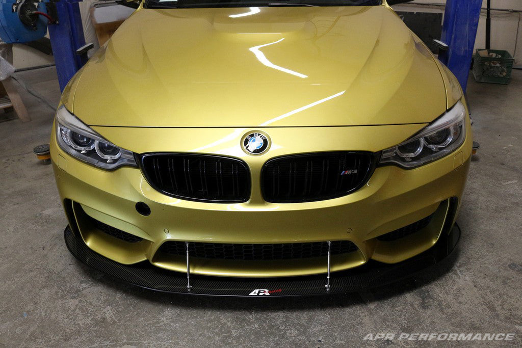 APR Performance Carbon Fiber Wind Splitter With Rods | BMW F80/82 M3/4 W/Factory Bumper 2014-2018 Install 3