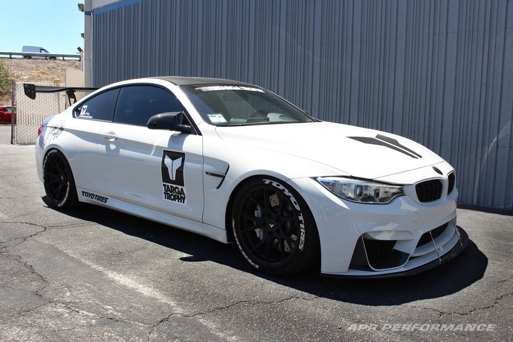 APR Performance Carbon Fiber Wind Splitter With Rods | BMW F80/82 M3/4 W/ M Performance Airdam 2014-2018Install2