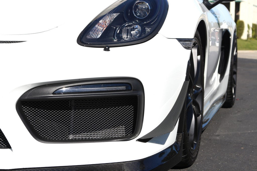 APR Performance Carbon Fiber Front Bumper Canards | Porsche 981 Cayman GT4 2015-2016 Install 3