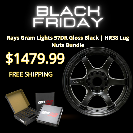 Rays Gram Lights 57DR Gloss Black | HR38 Lug Nuts Bundle