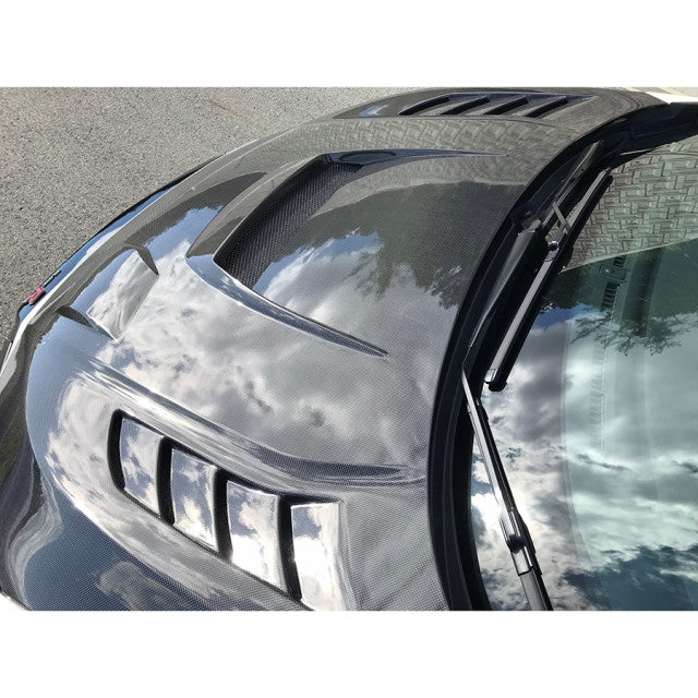 J's Racing Type V Aero Hood (FRP) - Honda Civic Type R FK8 17-21