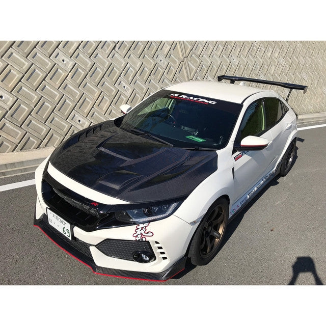 J's Racing Type V Aero Hood (Carbon / FRP) - Honda Civic Type R FK8 17-21