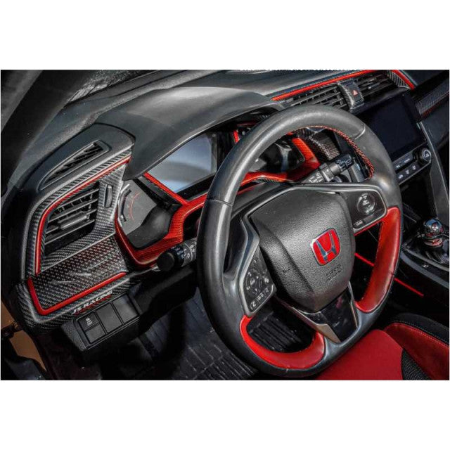 J's Racing Carbon Meter Panel - Honda Civic Hatchback FK7 17-21