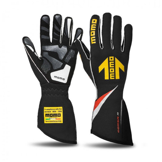 Momo Corsa R Gloves Size 10 (FIA 8856-2000)-Black - GUCORSABLK10