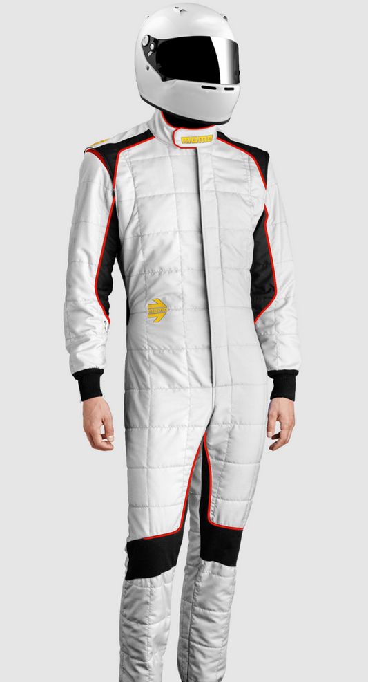 Momo Corsa Evo Driver Suits Size 60 (SFI 3.2A/5/FIA 8856-2000)-White - TUCOEVOWHT60