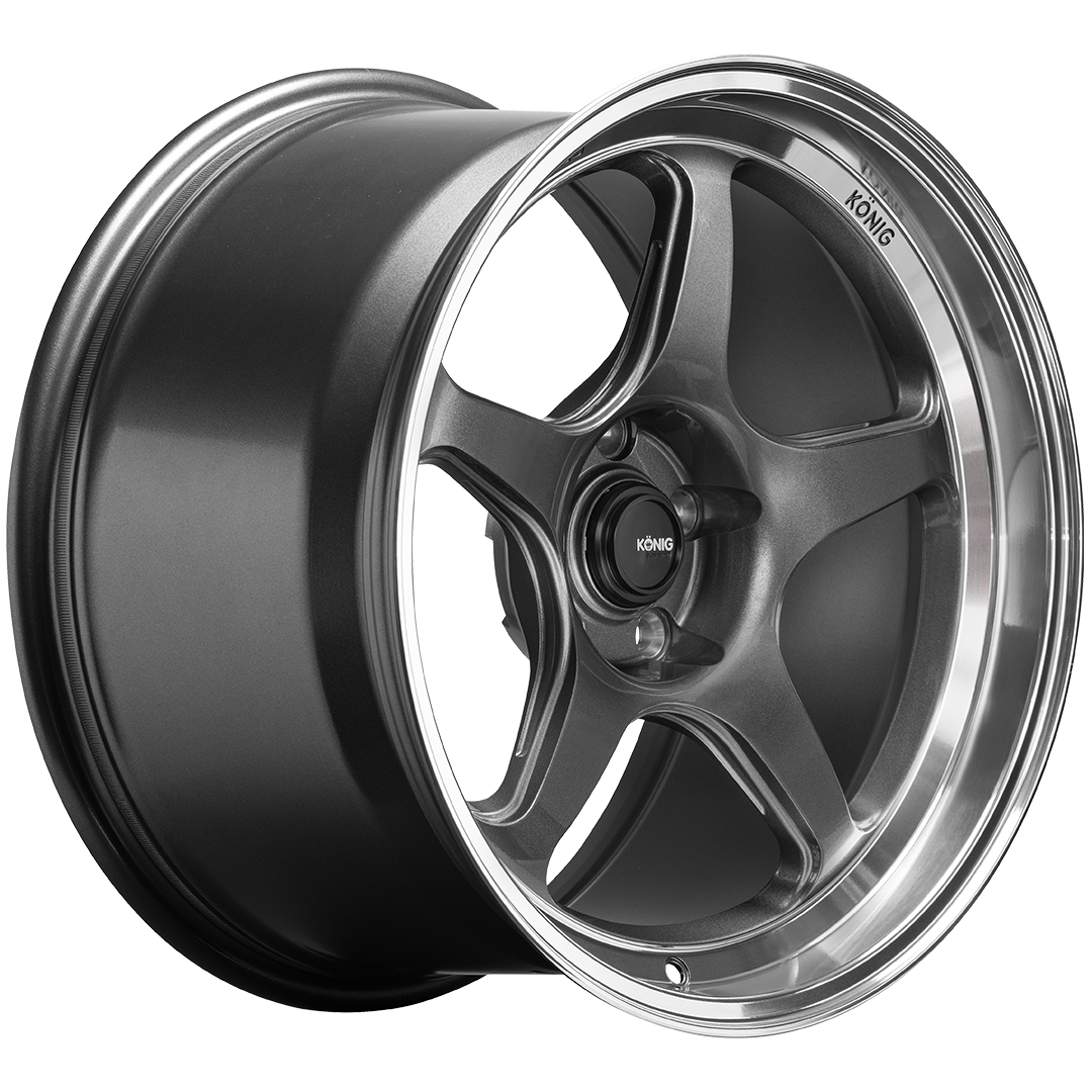 Konig Hyperspec 18x8 5X114.3 ET35 Anthracite Metallic Wheel w/ Mirror Machined Lip