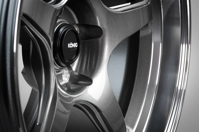 Konig Hyperspec 18x8 5X114.3 ET35 Anthracite Metallic Wheel w/ Mirror Machined Lip