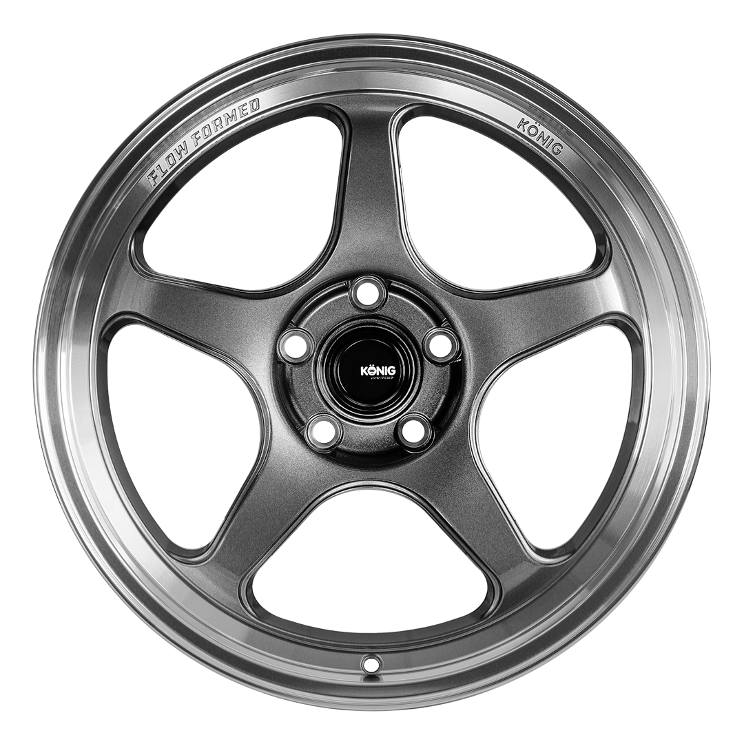 Konig Hyperspec 18x8 5X114.3 ET35 Anthracite Metallic Wheel w/ Mirror Machined Lip