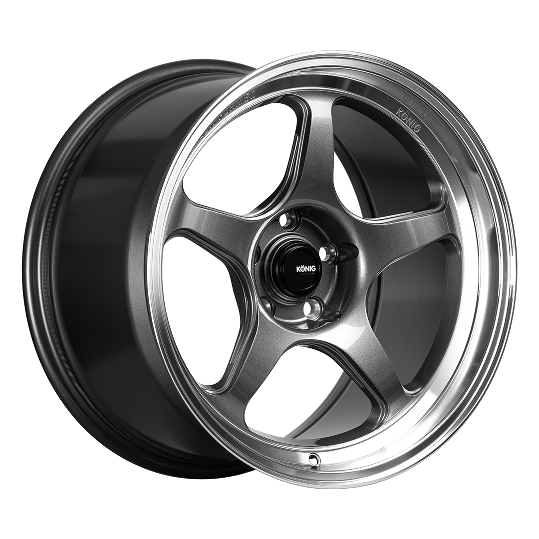 Konig Hyperspec 18x8 5X114.3 ET35 Anthracite Metallic Wheel w/ Mirror Machined Lip