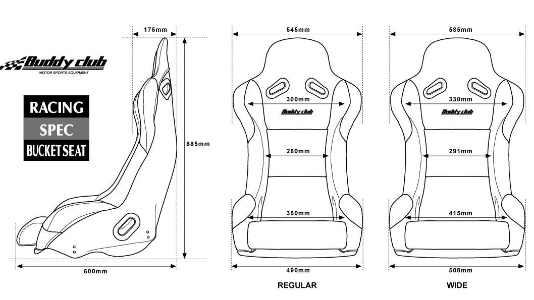 Buddy Club Racing Spec Bucket Seat (Wide) Black image 6
