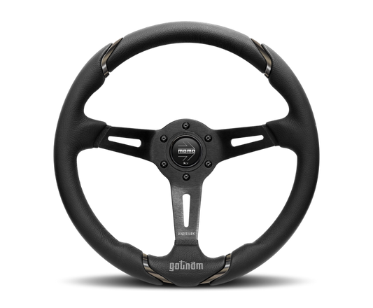 Momo Gotham Steering Wheel 350 mm - Black Leather/Black Spokes - GOT35BK0B