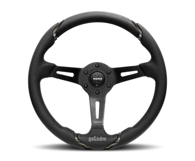Momo Gotham Steering Wheel 350 mm - Black Leather/Black Spokes