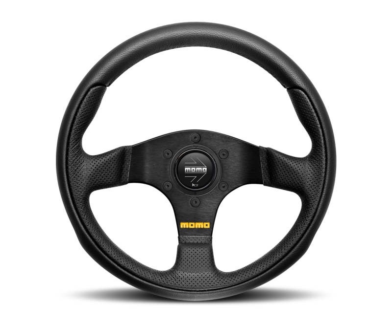 Momo Team Steering Wheel 280 mm - 4 Black Leather/Black Spokes - TEA28BK0B