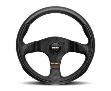 Momo Team Steering Wheel 280 mm - 4 Black Leather/Black Spokes