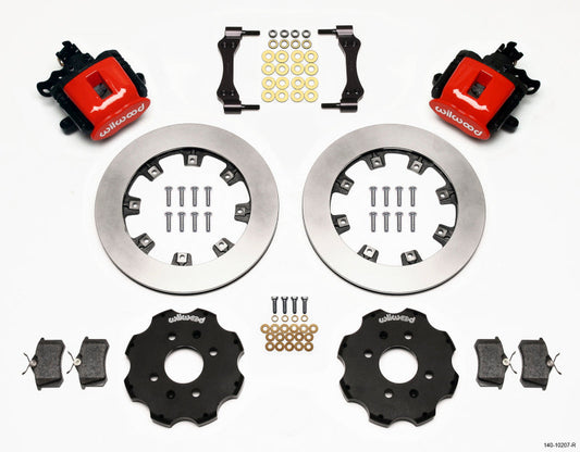 Wilwood Combination Parking Brake Rear Kit 12.19in Red Civic / Integra Disc 2.39 Hub Offset