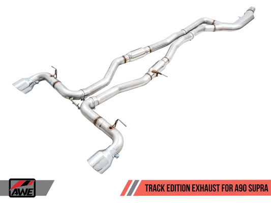 AWE Tuning 2020 Toyota Supra A90 Track Edition Exhaust - 5in Chrome Silver Tips - 3015-32116