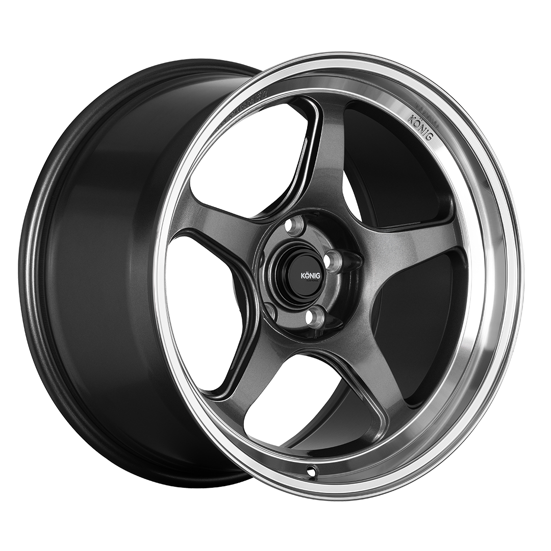Konig Hyperspec 18x8 5X114.3 ET35 Anthracite Metallic Wheel w/ Mirror Machined Lip
