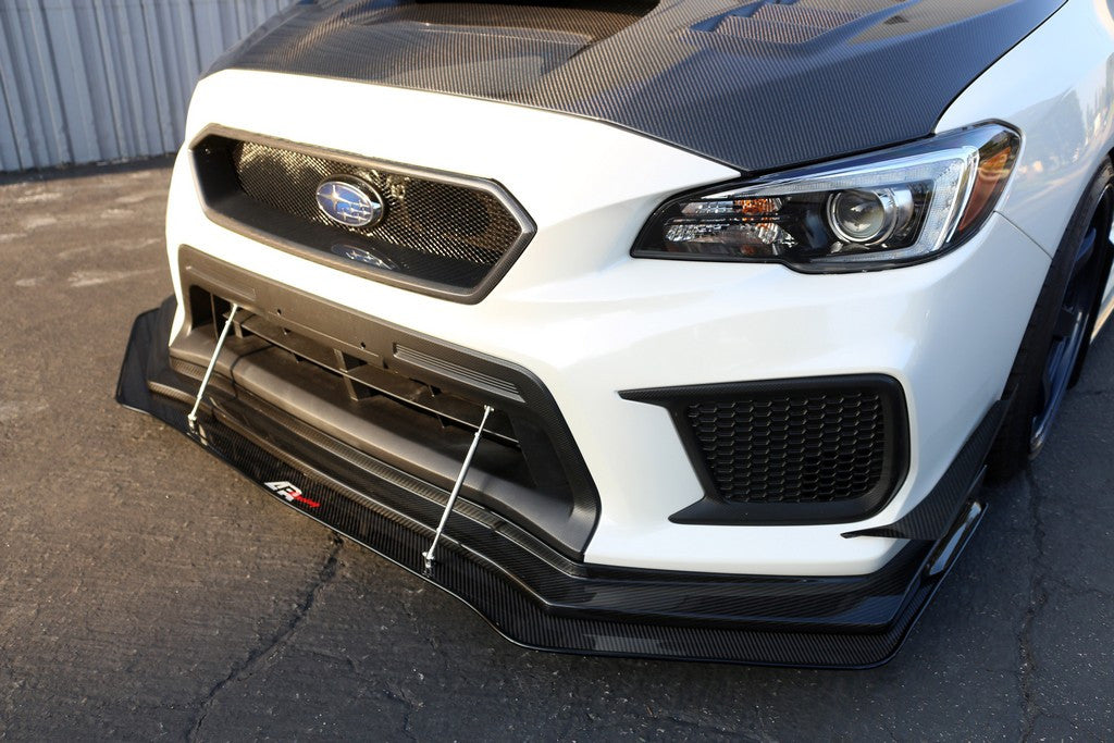 APR Performance Carbon Fiber Wind Splitter With Rods | Subaru WRX/STI W/APR Airdam 2018-2021Install2