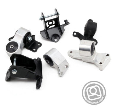 Innovative 06-11 Honda Civic Si K-Series Silver Billet Aluminum Mounts 95A Bushings (Not K24 Trans) - B90850-95A