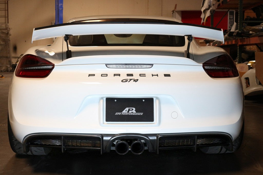 APR Performance Carbon Fiber Rear Valance | Porsche Cayman GT4 2015-2016Install2