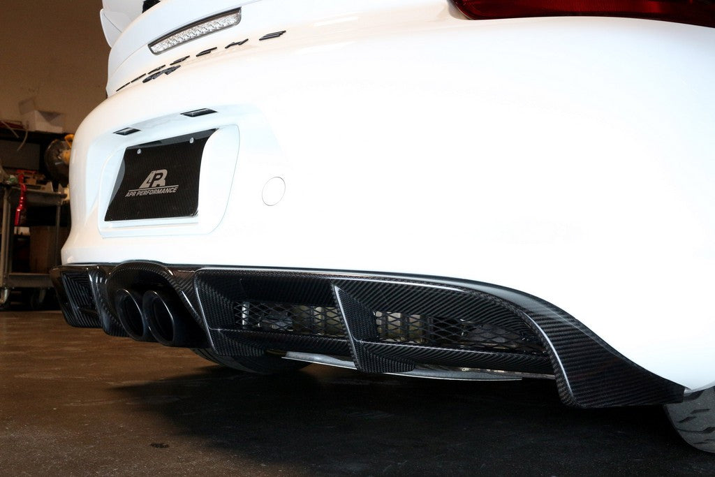 APR Performance Carbon Fiber Rear Valance | Porsche Cayman GT4 2015-2016 Install 3