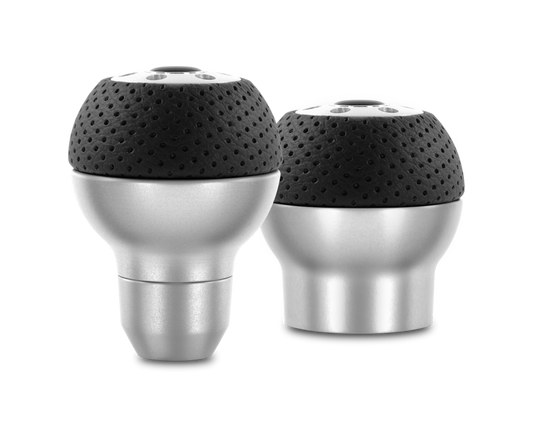 Momo Race Shift Knob - Aluminum, Black Airleather Insert - ALUAIR