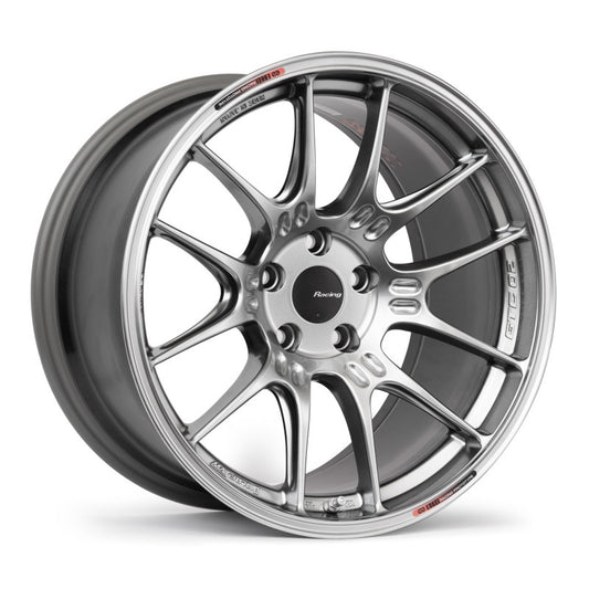 Enkei GTC02 19x10.5 5x114.3 15mm Offset 75mm Bore Hyper Silver Wheel - 534-9105-6515HS534-9105-6515HS